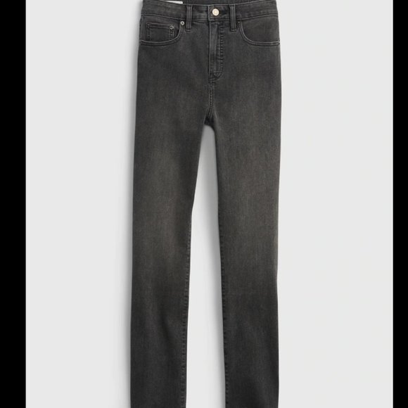 GAP Denim - Gap | High Rise Classic Straight Jeans w/ Washwell (Absolute Black / Size: 27")